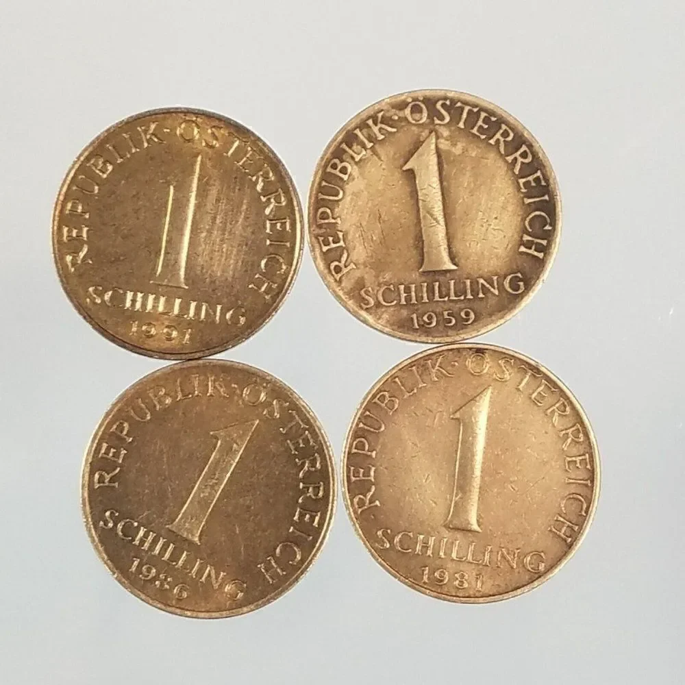 Lot Of 4 Austria 1 Schilling Coins 1959 1981 1986 1991